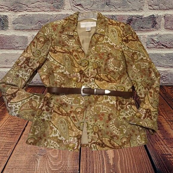 Vintage Doncaster Paisley Floral Silk Jacket Size 8 - Picture 3 of 14